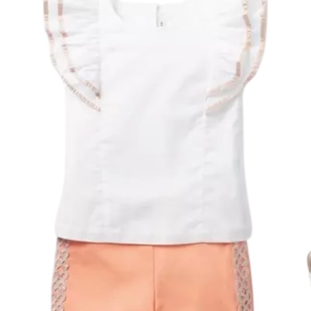 Janie and Jack Ruffle Sleeve Top and Metallic Trim Shorts (NWT)